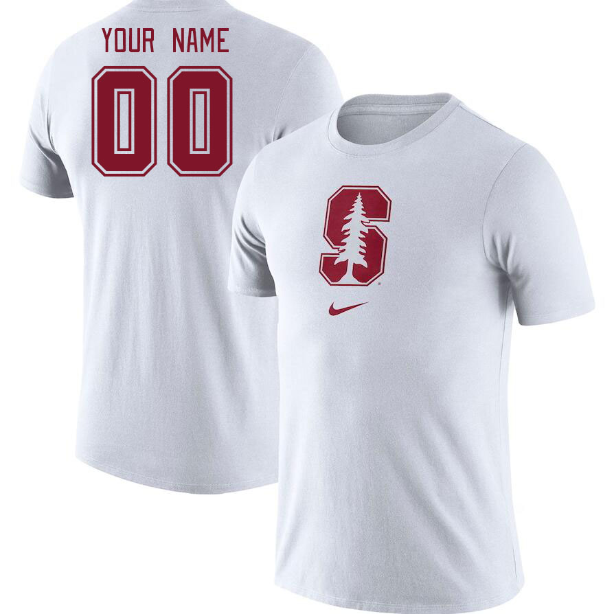 Custom Stanford Cardinal Name And Number College Tshirt-White